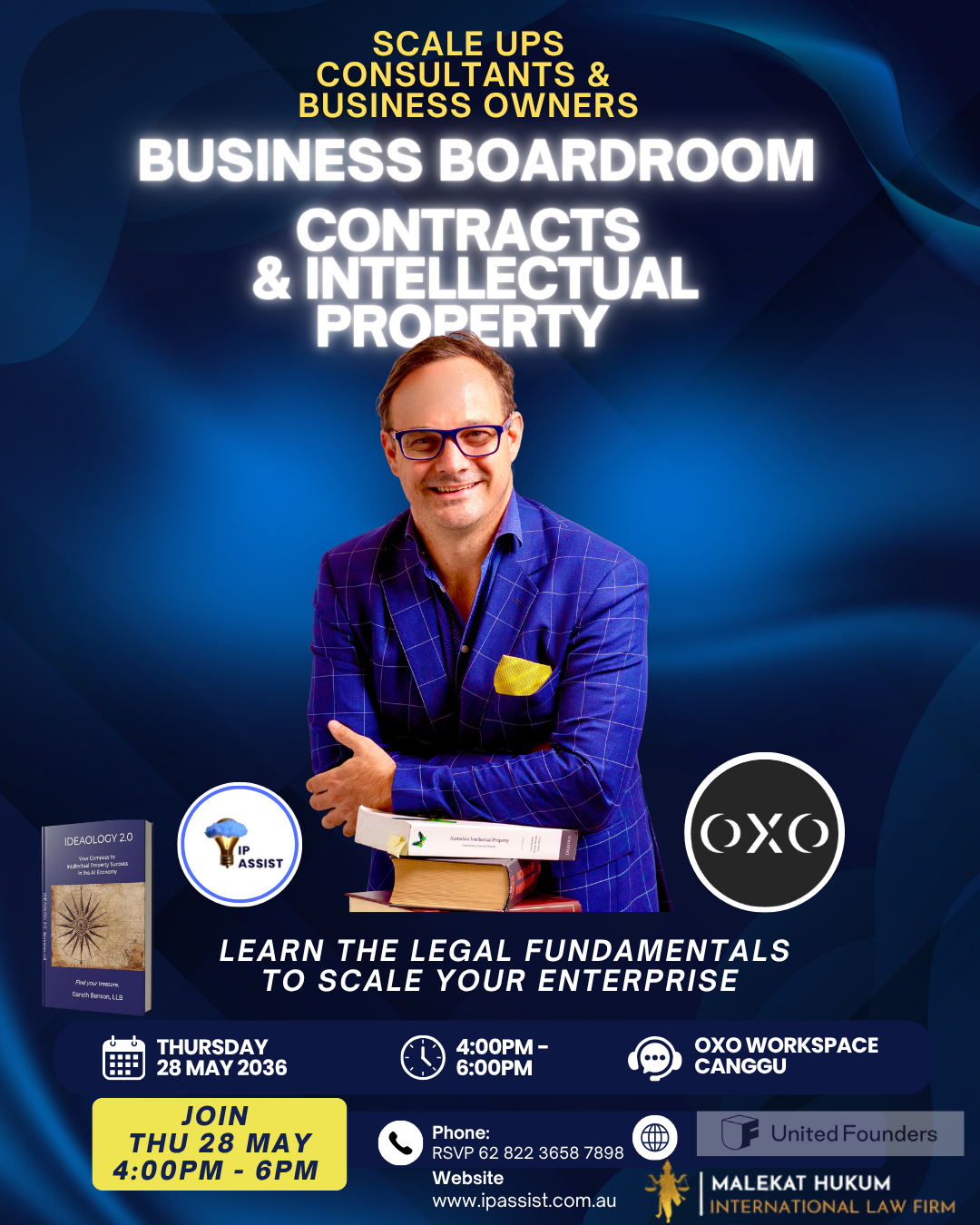 A special boardroom for United Founders on Contracts and Intellectual Property for Business